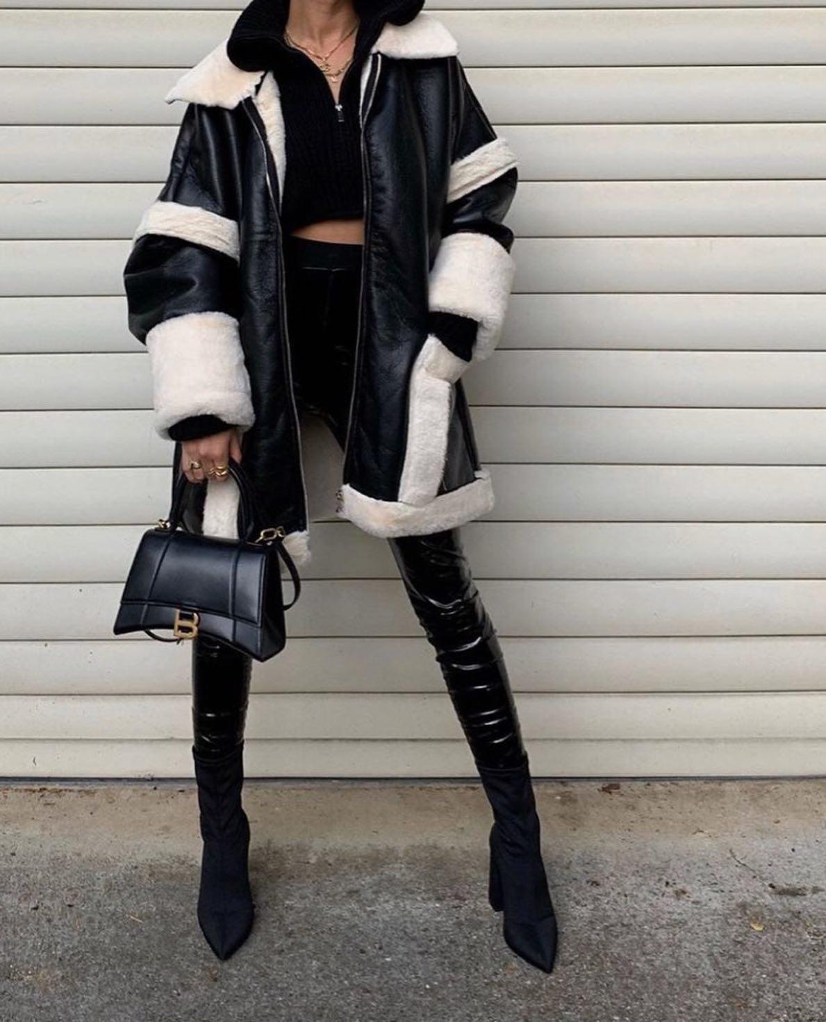 겨울 가죽바지 스타일링😎 이미지3