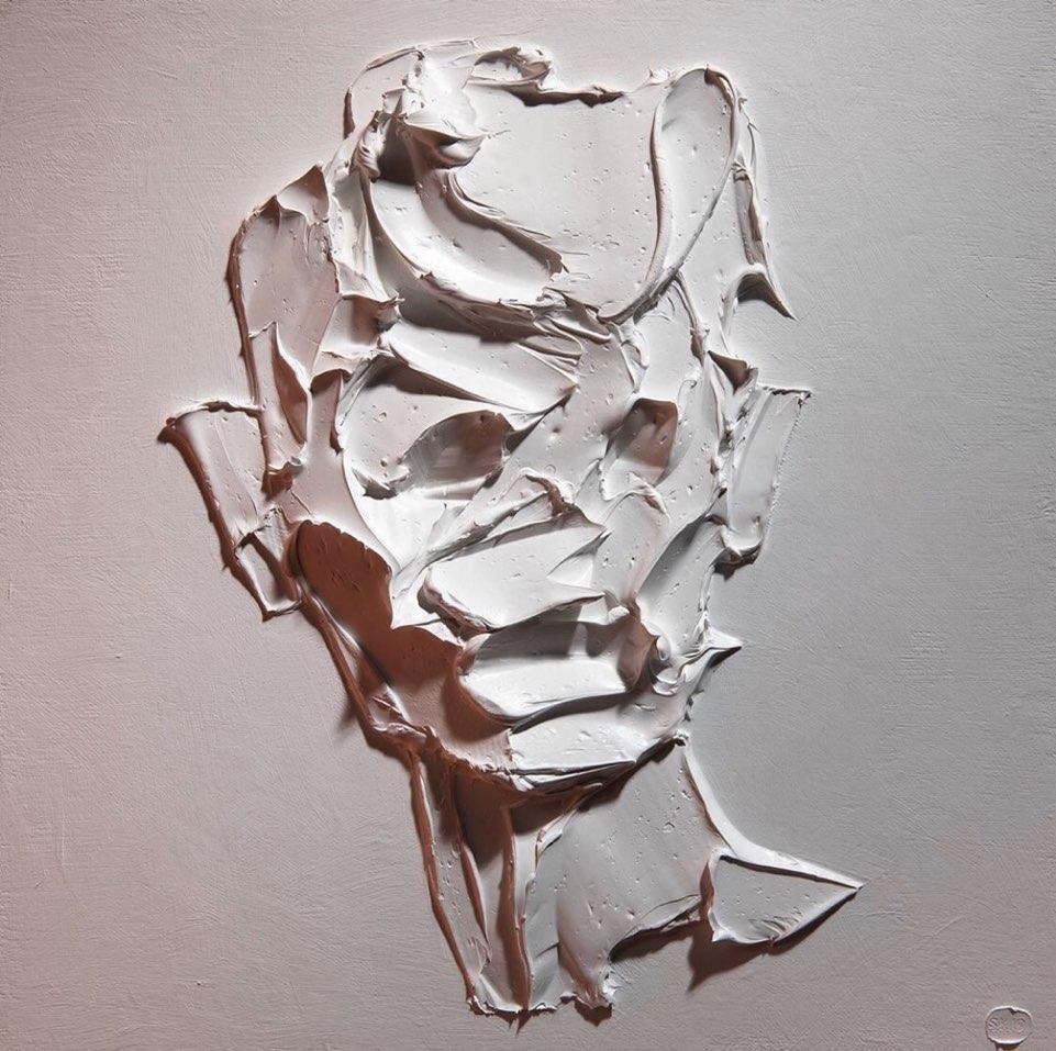 하얀색 유화 물감으로만 ⠀
인물화를 그리는 예술가 Salman Khoshroo🤍 이미지