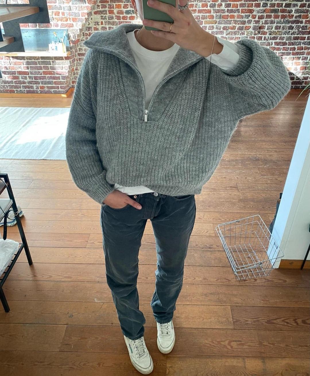 포근하게 니트 반집업 입자🧶🤍 이미지2