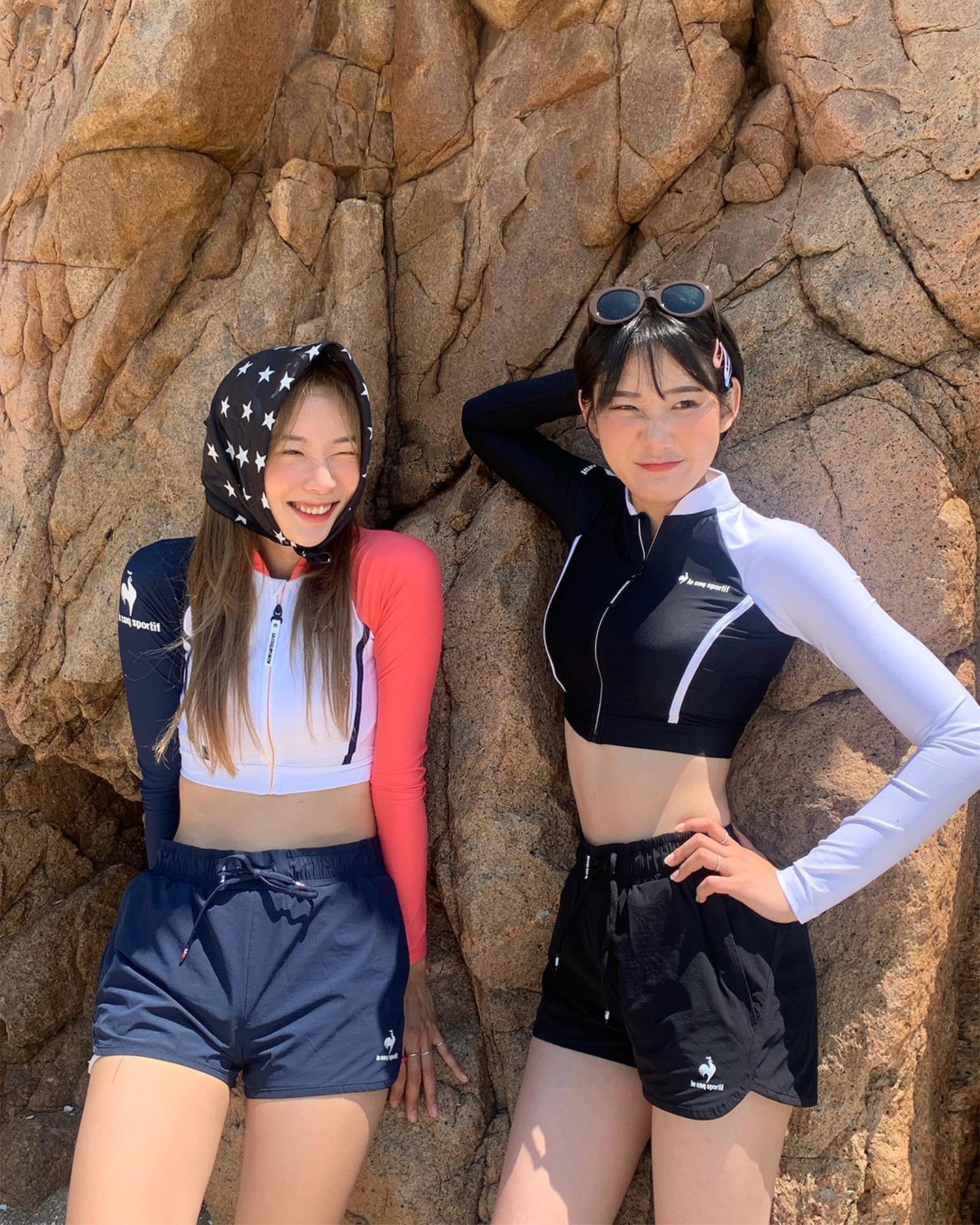 래쉬가드 트윈룩🖤💖@해볼래?!
르꼬끄 x 젤라콩 언니들 여름룩🤿👯‍♀️우리도 준비하자 #광고 이미지