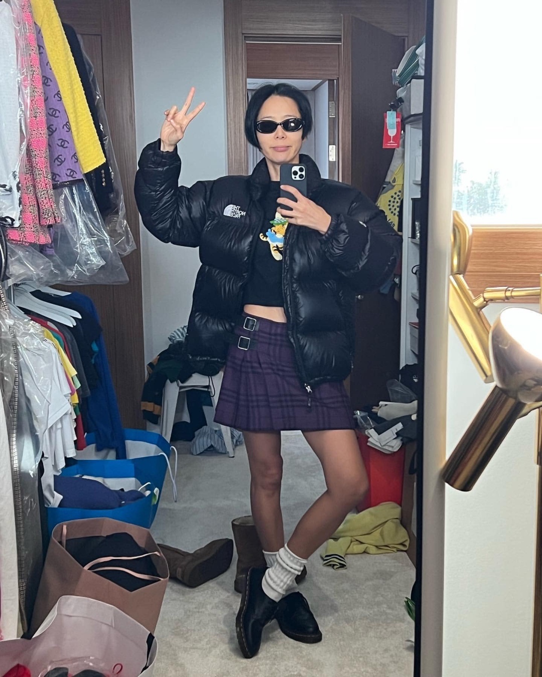 체크스커트로 귀엽게😆🏁🤎 이미지