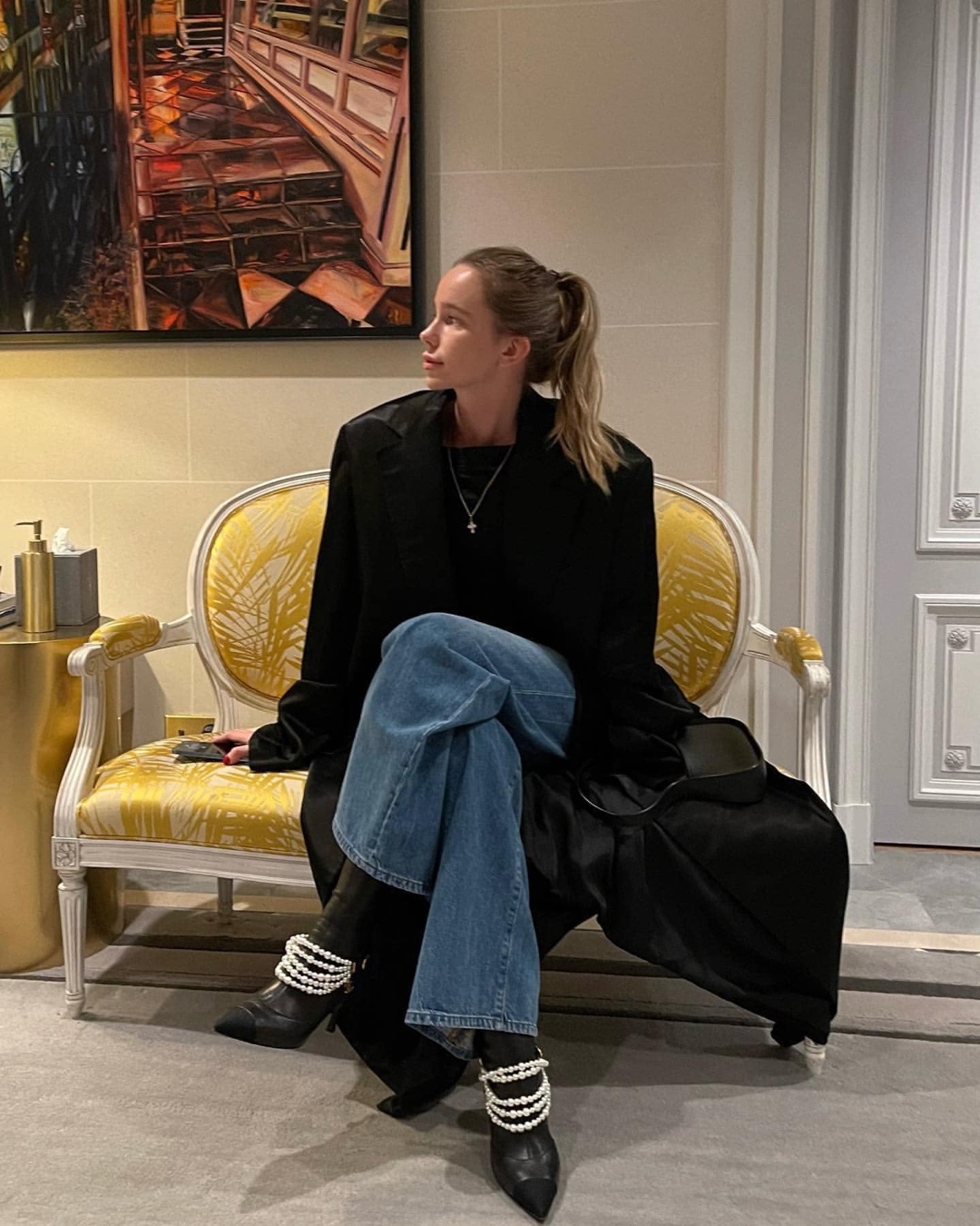 롱코트에 오버핏데님❤️🙆🏻♀️ 이미지