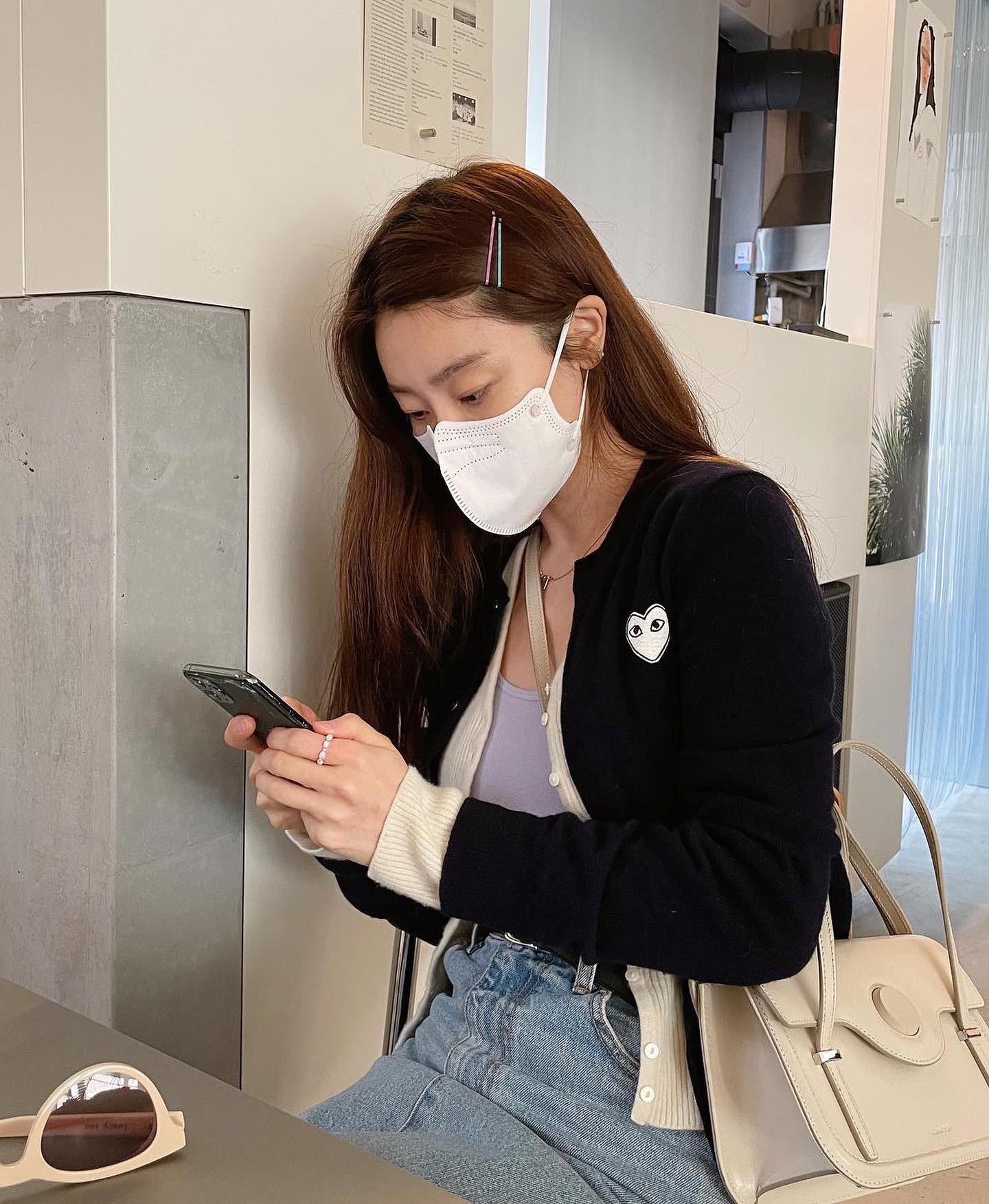 심플한 포인트❤️🖤꼼데 가디건 이미지8