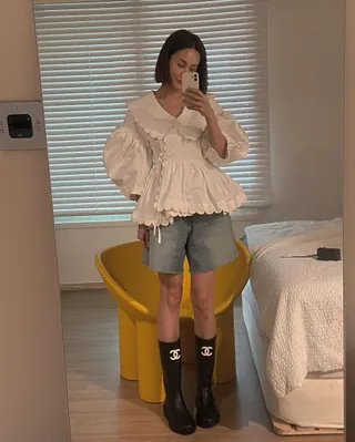 비오는 날🌧️숏, 미들 레인부츠👢 이미지