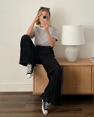 @스트라이프 반팔 돌려입기🖤🤍 이미지