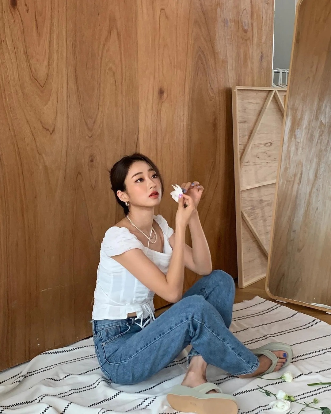 반팔 블라우스 코디 @참고🤍💙​ 이미지5