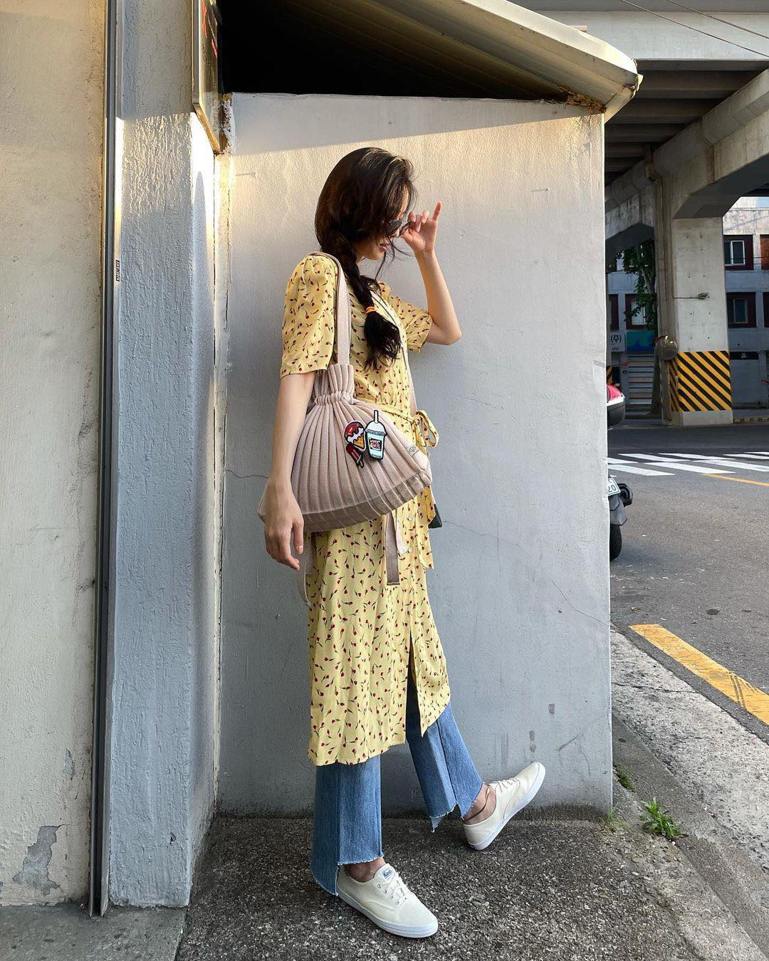 이 조합 추천해👗👖원피스+청바지 이미지