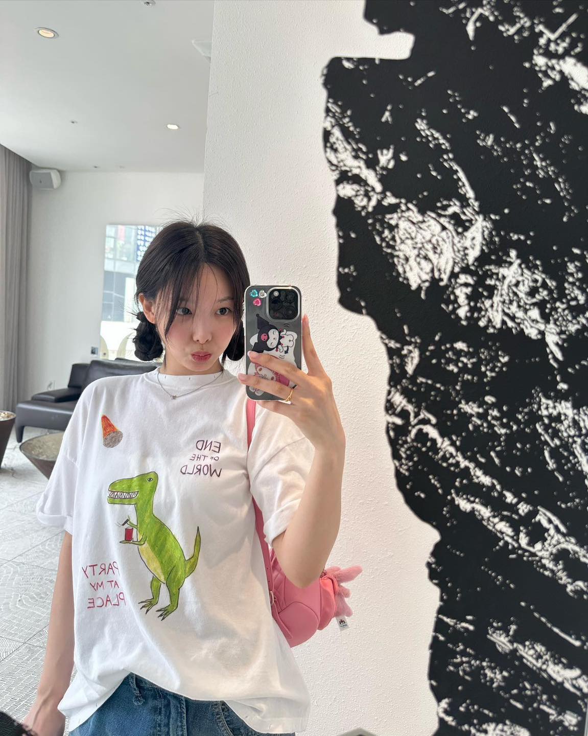 귀여운 샤넬 듀마 백팩 핑크👛 이미지"