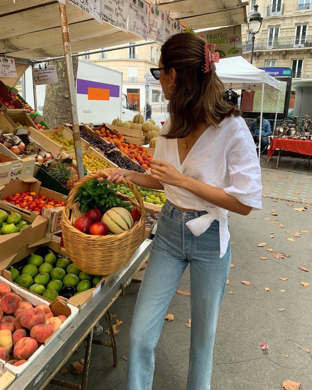 프렌치st🤍반팔블라우스+데님👖 이미지