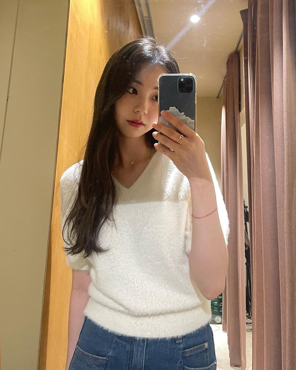 지금 입기 딱☁️아이보리 반팔니트 이미지