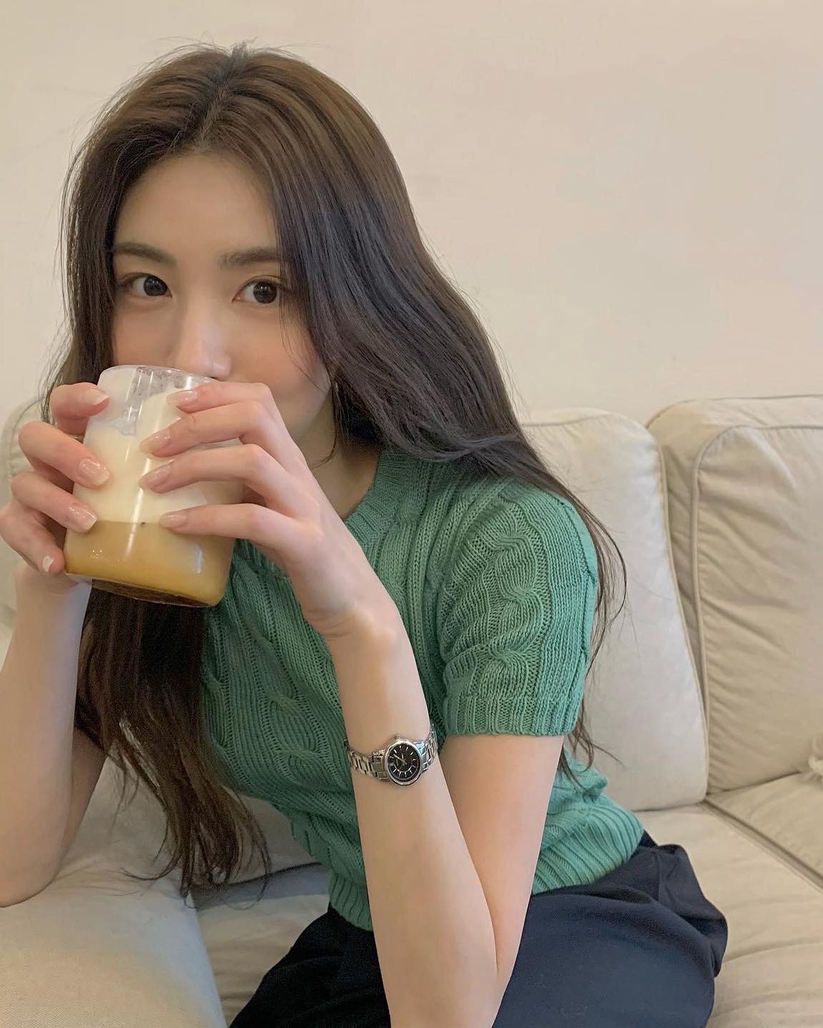 클래식 무드🍃꽈배기 반팔니트 이미지