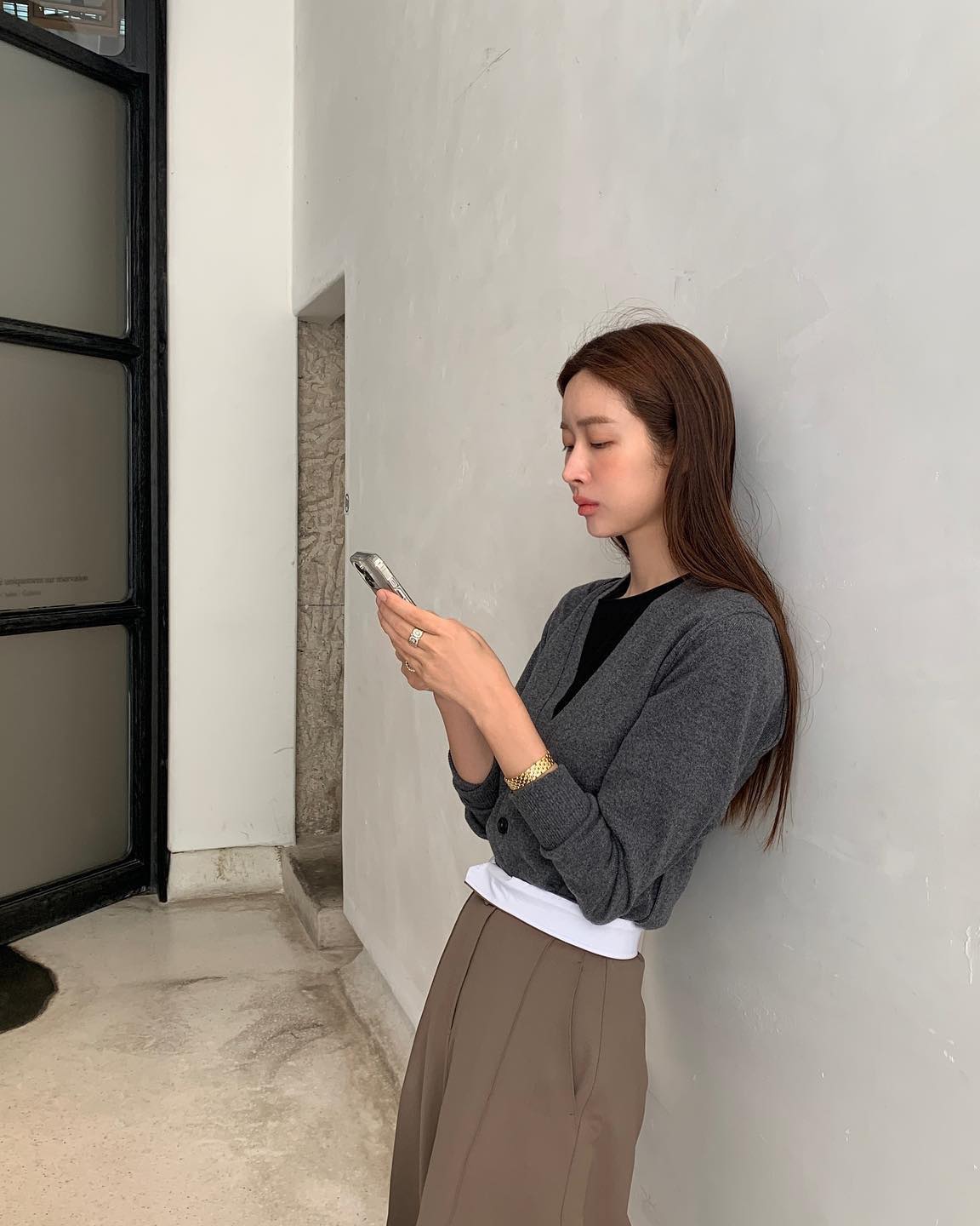 가을 출근룩🩶🤎가디건+슬랙스 이미지