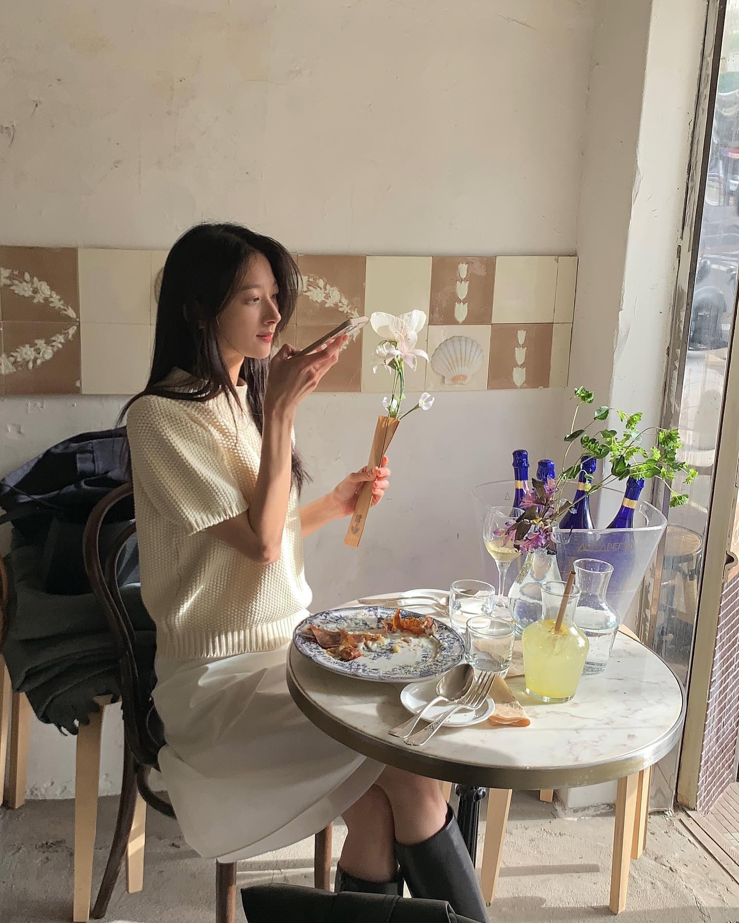 민하의 가을 감성🤎🖤롱부츠 코디 이미지4