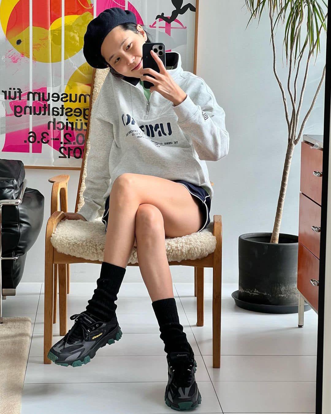 캐주얼한 하프집업 맨투맨🩶🤍 이미지5