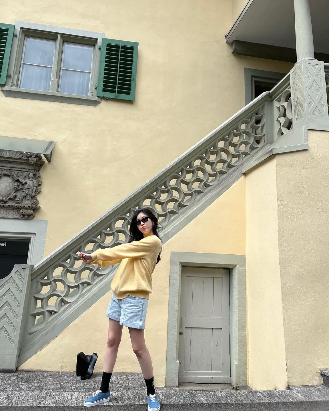 요즘 딱좋은✌🏻니트 반바지 조합💙 이미지