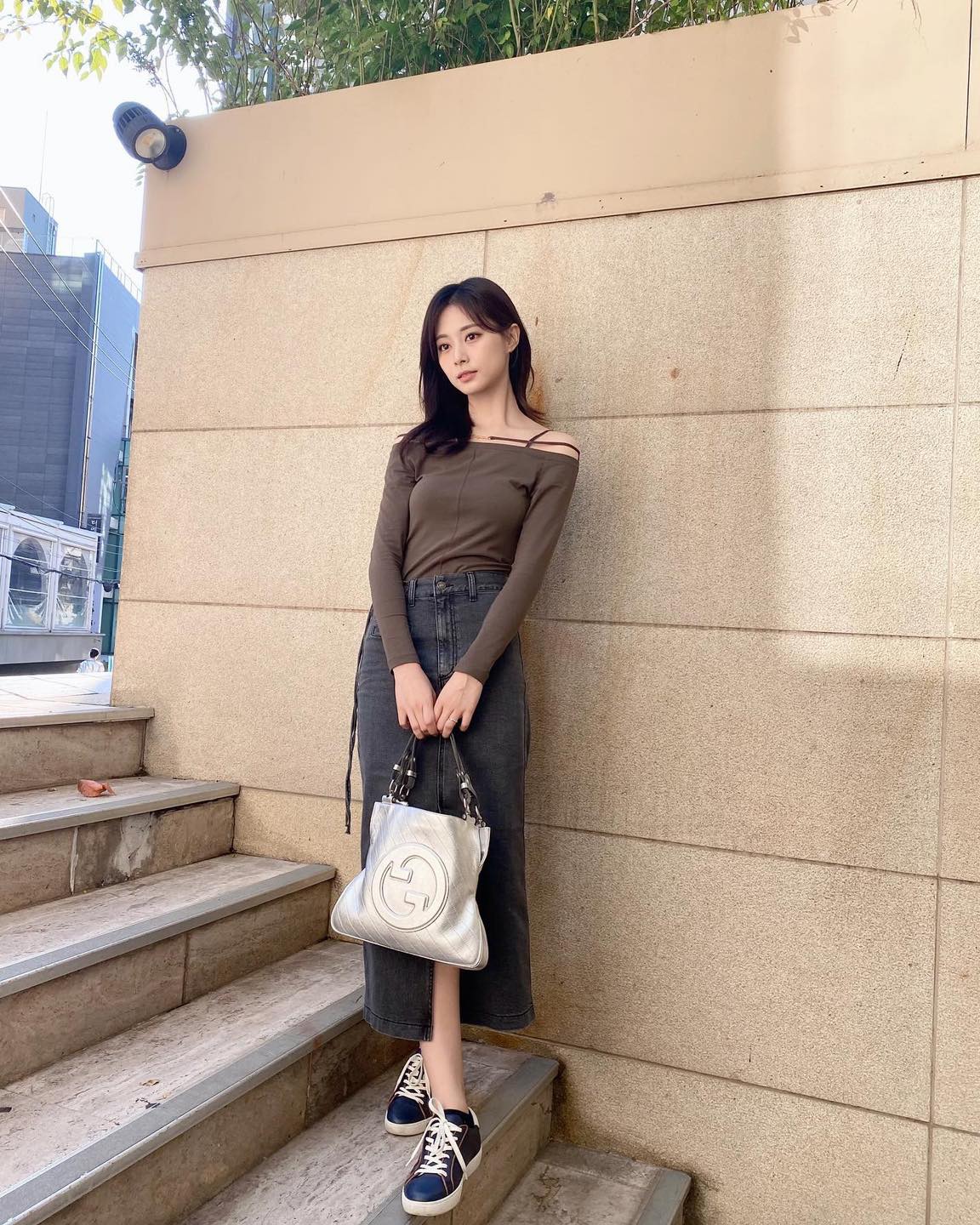 캐주얼 무드💙@데님 롱스커트 이미지