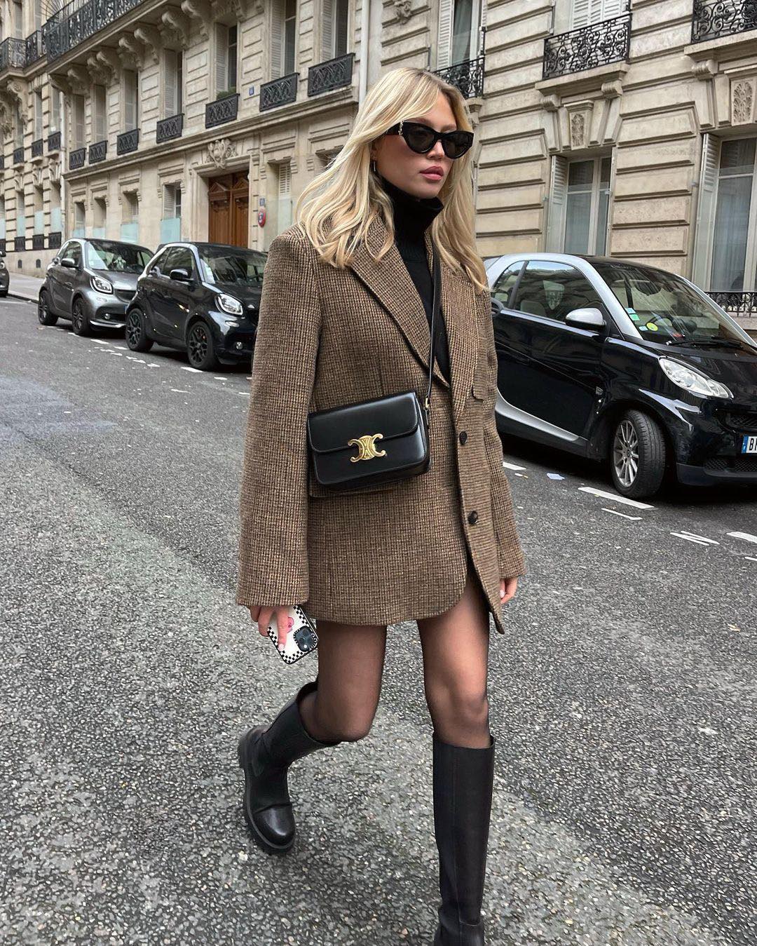 파리지앵🇫🇷☕️체크 울블레이저 이미지