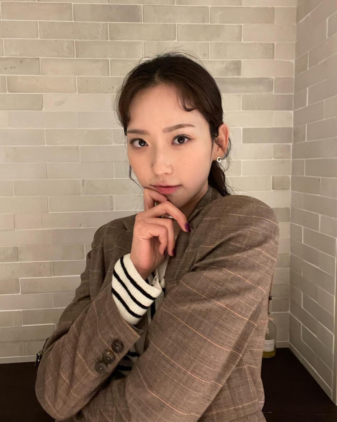 가을향 물씬🏁🤎브라운 체크자켓 이미지8