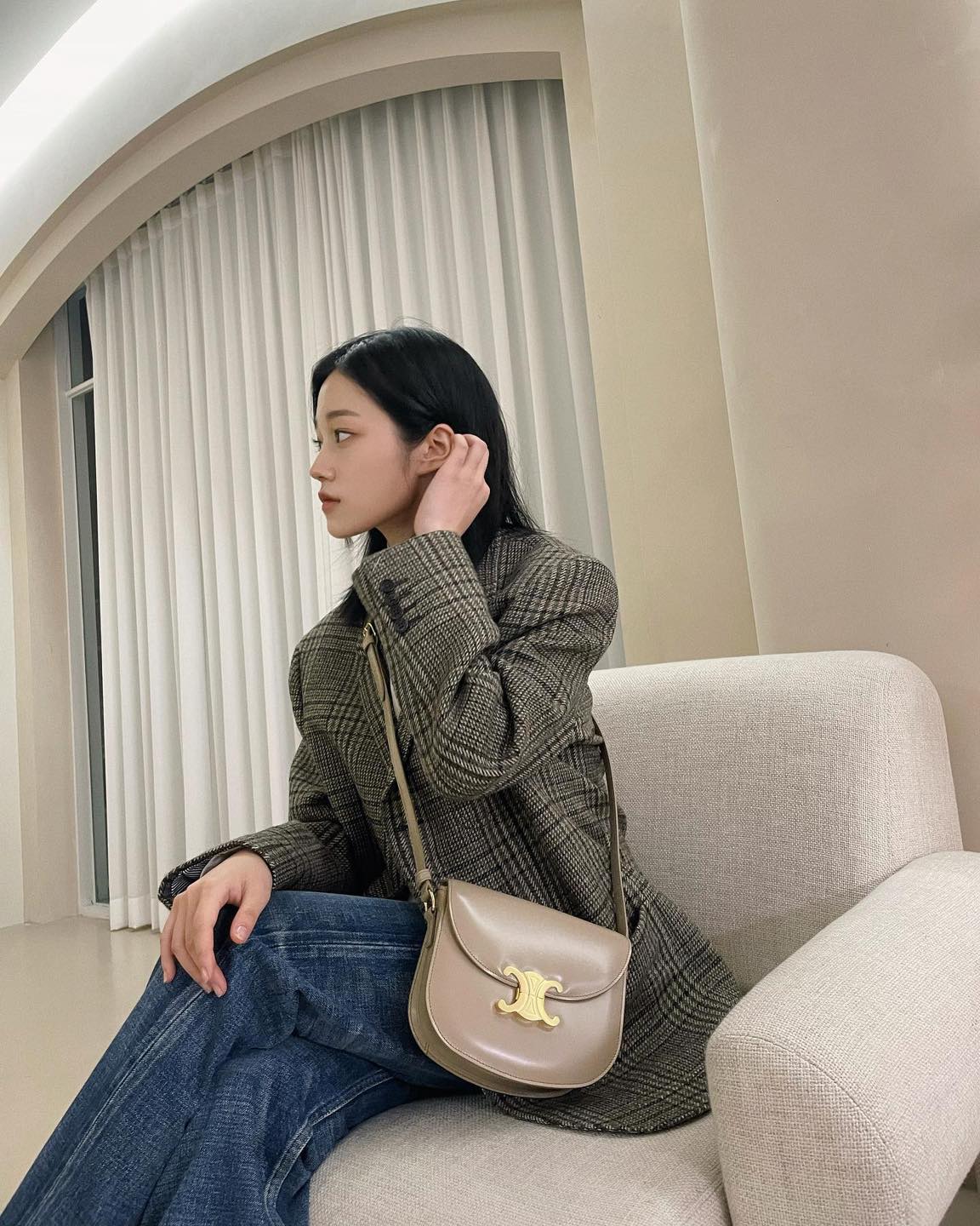 가을향 물씬🏁🤎브라운 체크자켓 이미지5