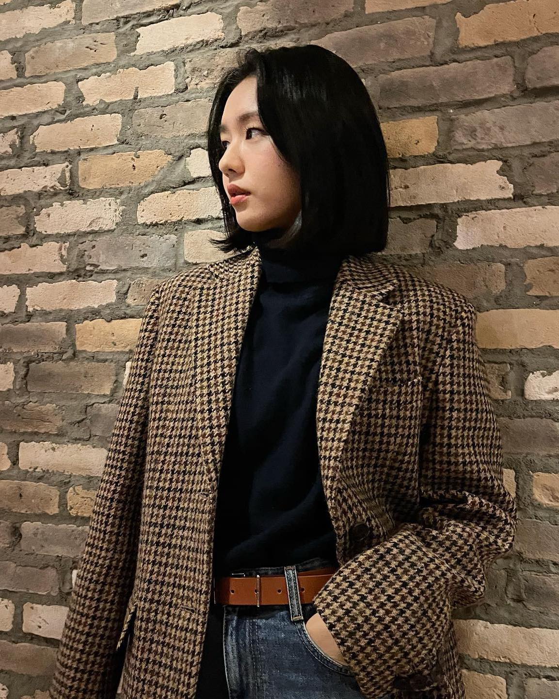 가을향 물씬🏁🤎브라운 체크자켓 이미지10