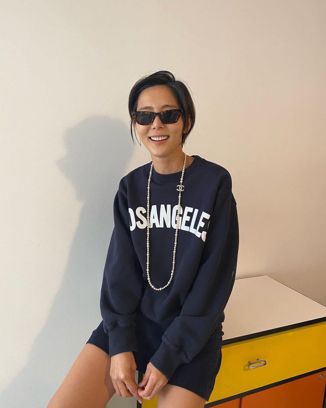 맨투맨 + 진주목걸이🐚🩶꾸안꾸 이미지