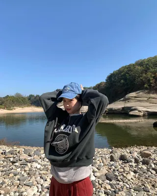 맨투맨에 볼캡🧢🩶 편한 꾸안꾸 이미지