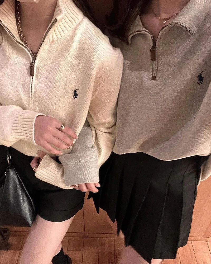 캐주얼하게 예쁜🤍하프집업 니트 이미지2