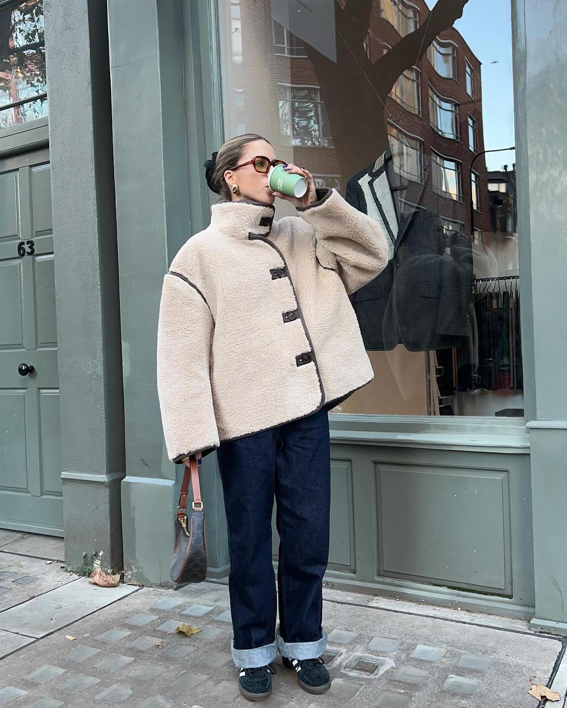 아르켓 포 퍼 자켓🥠크림&블랙🖤 이미지