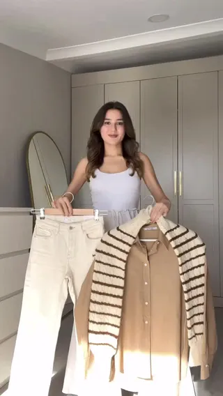 코트 안 입기 좋은 클래식룩🤎🤍 이미지
