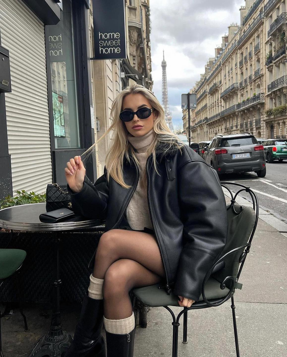 시크하게 블랙 레더 무스탕🖤😎 이미지