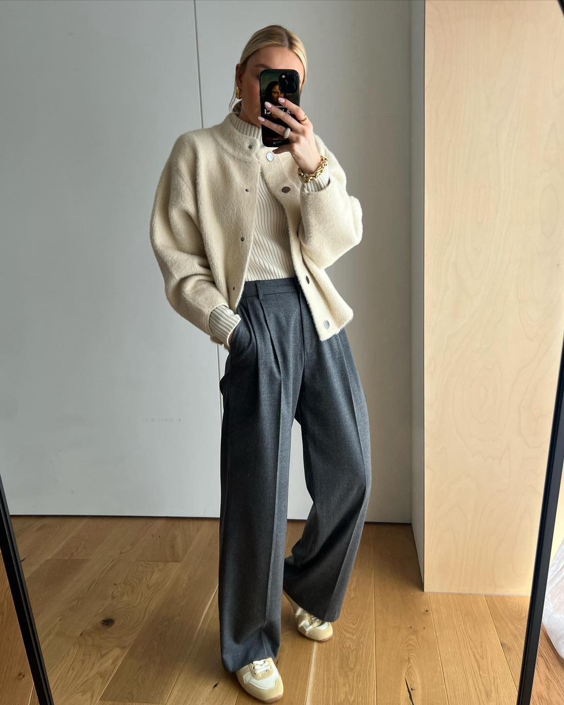 겨울 회색 슬랙스는 와이드핏🩶🖤 이미지1