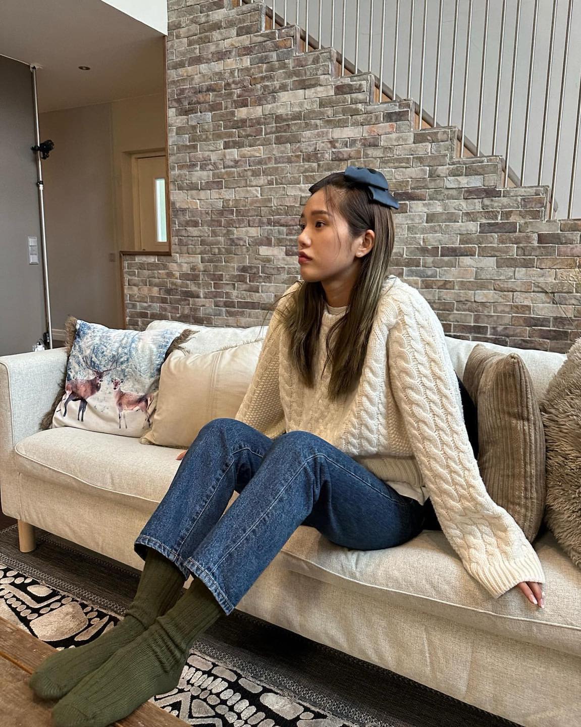 코디하기 편한 아이보리 꽈배기🤍 이미지
