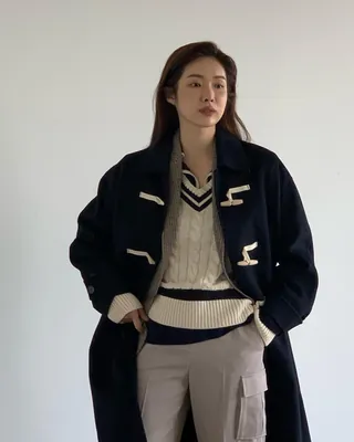차정원 코트&니트 색조합💙🤍 이미지
