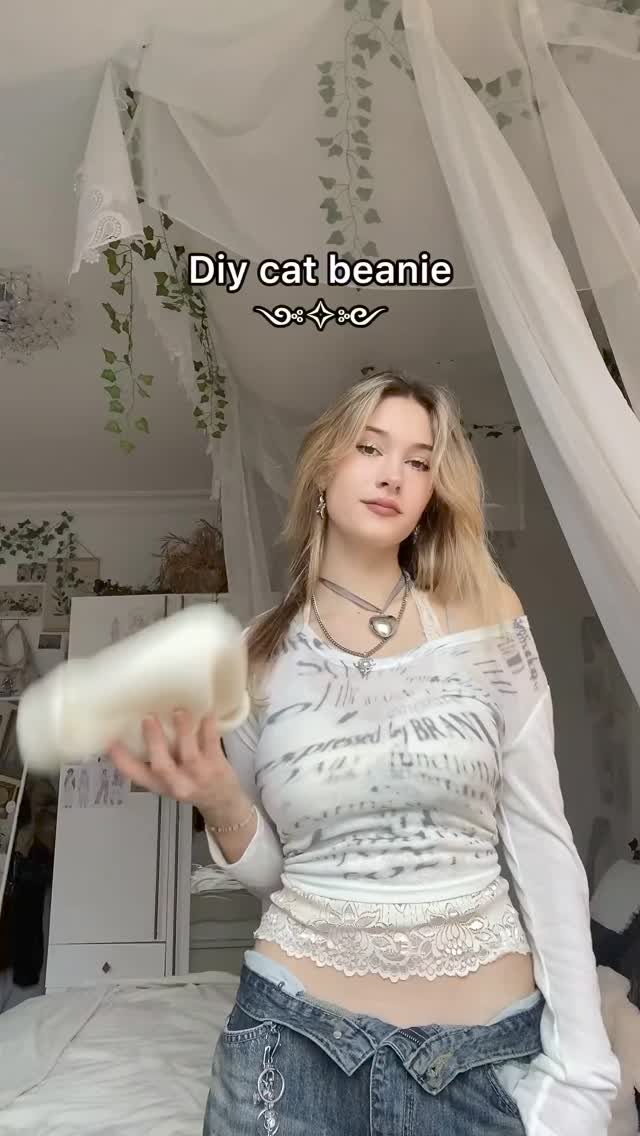 요즘 유행하는 고양이 비니🐱쉽게 만드는 방법✂️@따라해 이미지