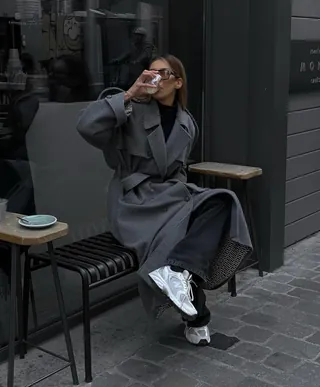 롱코트&운동화👟캐주얼 코디🩶 이미지