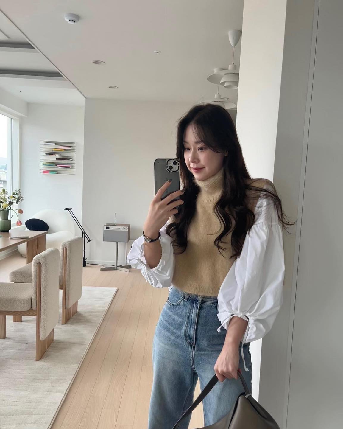 이쁜 봄조합🤍🩵블라우스+데님 이미지1
