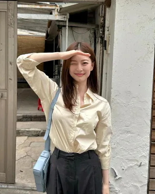 컬러 셔츠랑 바지🎨이쁜 색조합 이미지