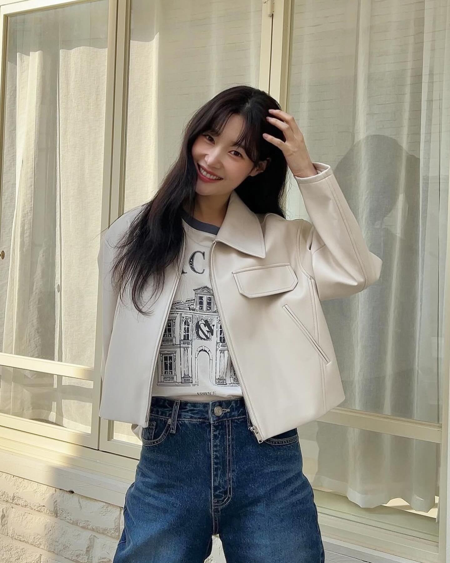 청순 러블리🤍💙정채연 봄자켓룩 이미지