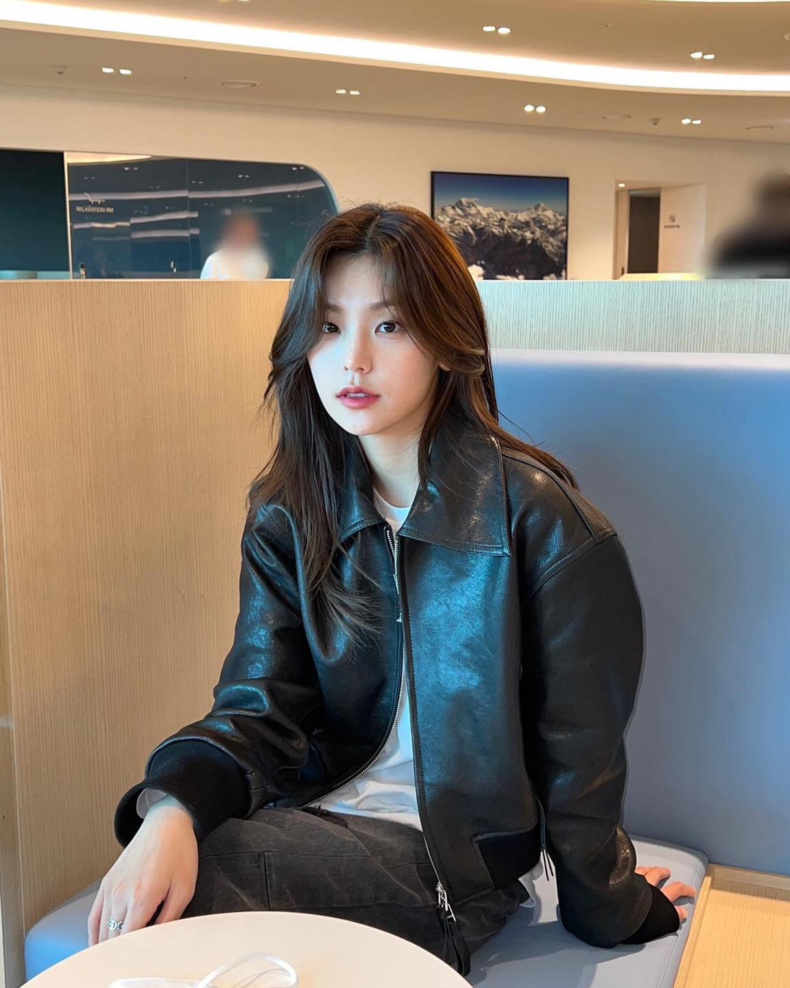 미니멀 시크 무드🖤🤎레더 블루종 이미지