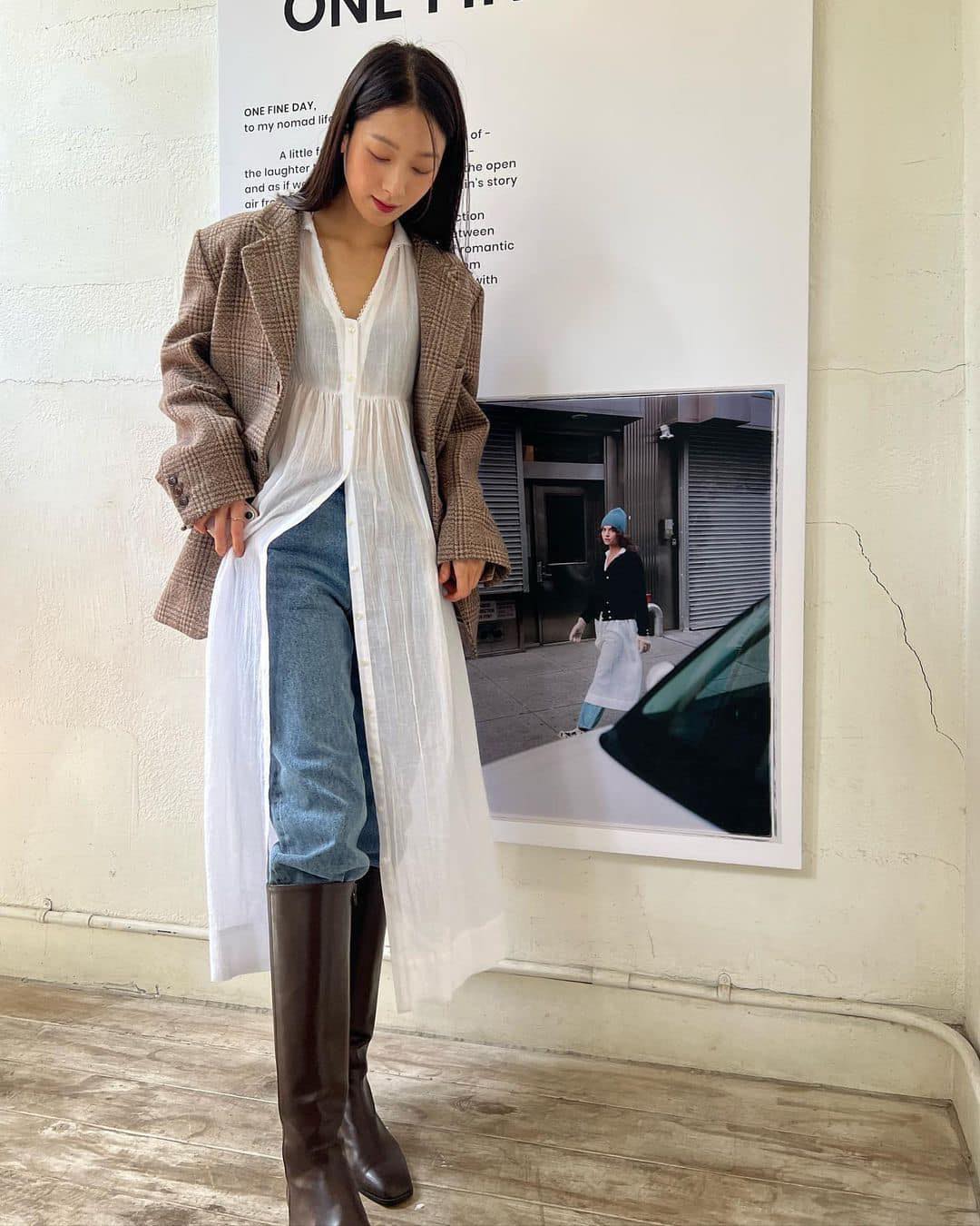 찰떡궁합 원피스에 데님🤍🩵 이미지6