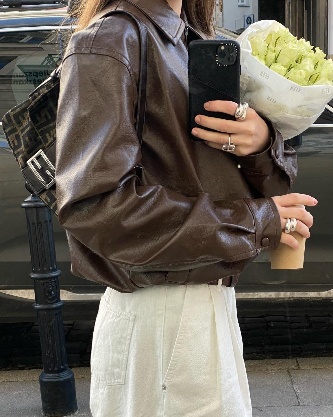 쌀쌀할 때 레더 블루종 걸쳐보자🤎 이미지