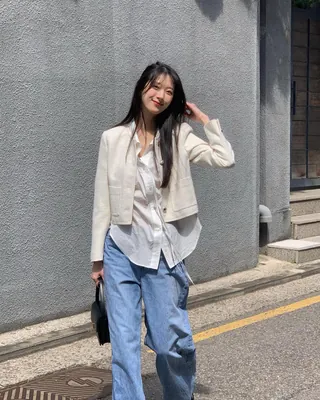 와이드진으로 편한 꾸안꾸👖🤍 이미지