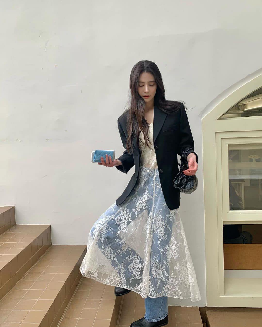 봄무드는 블레이저에 원피스🖤🤍 이미지